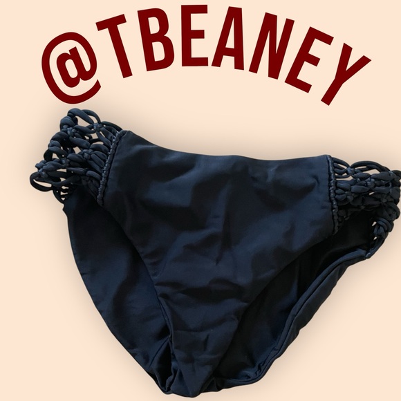 Mikoh Black Bikini Bottom with Knotted Sides - Picture 1 of 2
